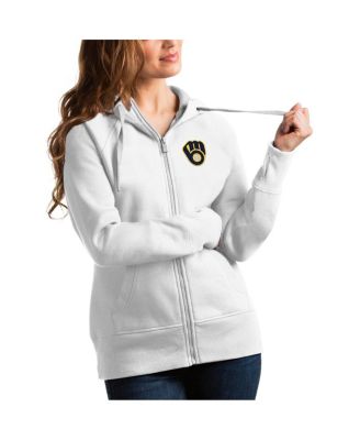 Women's White Milwaukee Brewers Team Victory Full-Zip Hoodie