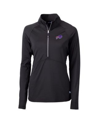 Cutter & Buck - Women's Black Buffalo Bills Adapt Eco Knit Half-Zip Pullover Sweatshirt