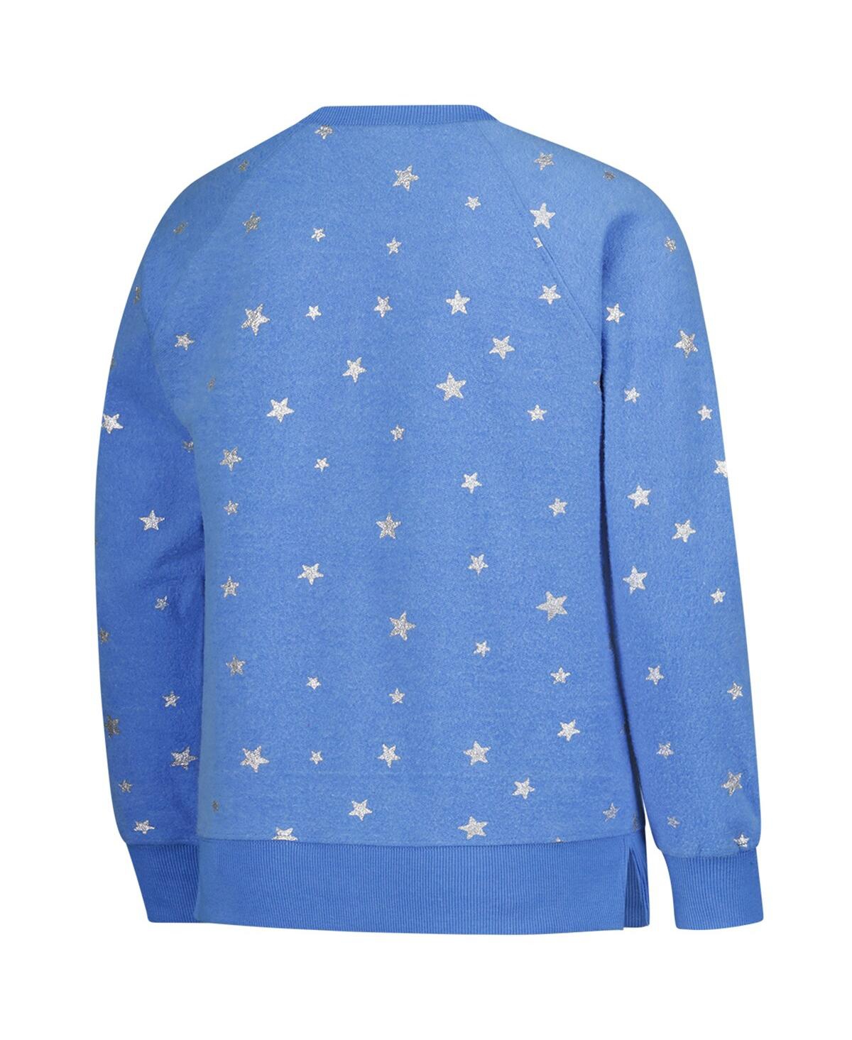 Wes & Willy Big Girls Light Blue North Carolina Tar Heels Shimmer Star Reverse Sweatshirt In Blue