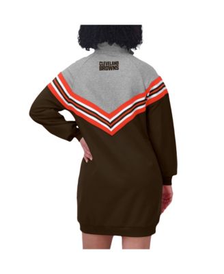Women's Brown/Heather Gray Cleveland Browns Chevron Stripe Dress