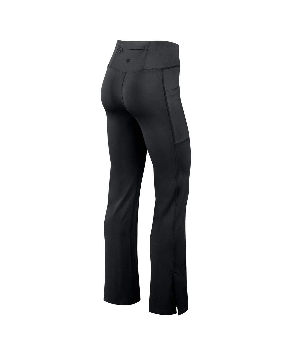 Fanatics Women's Black New York Jets Studio Fitted Flared Leggings In Black