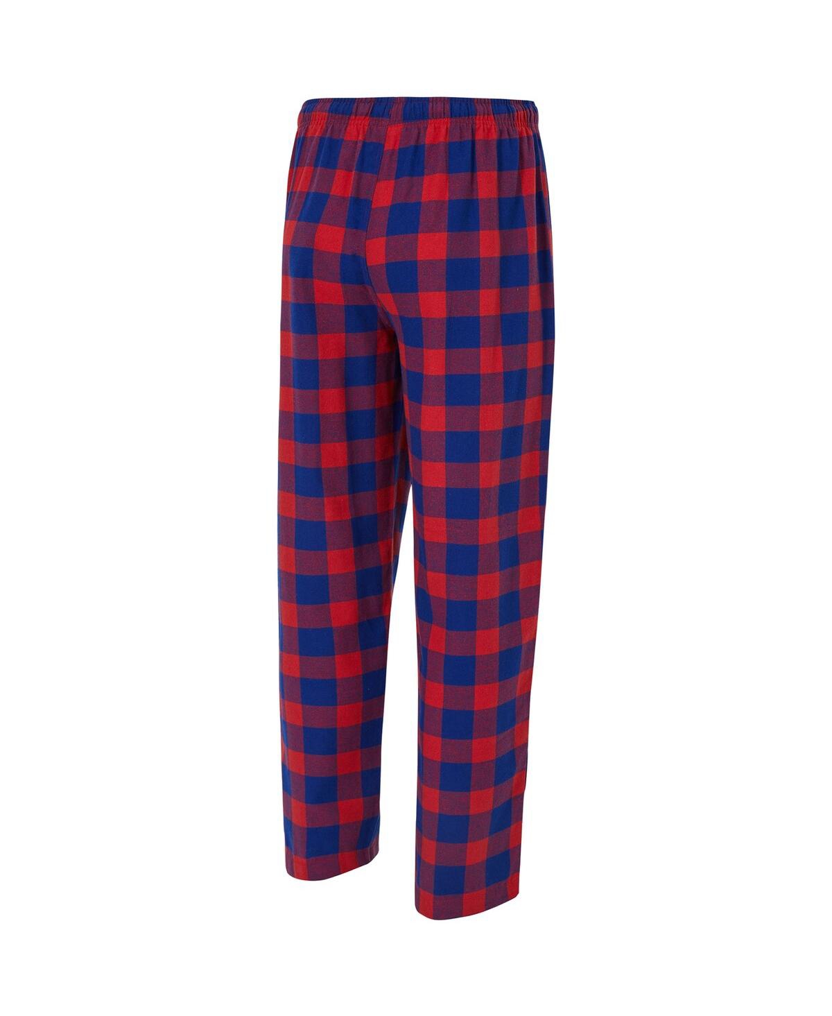 Concepts Sport Women's 2-piece Royal/red New York Giants Avondale T-shirt And Pants Flannel Pajama Set In Blue