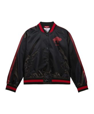 Women's Black Buffalo Bills Raglan Satin Full-Snap Jacket