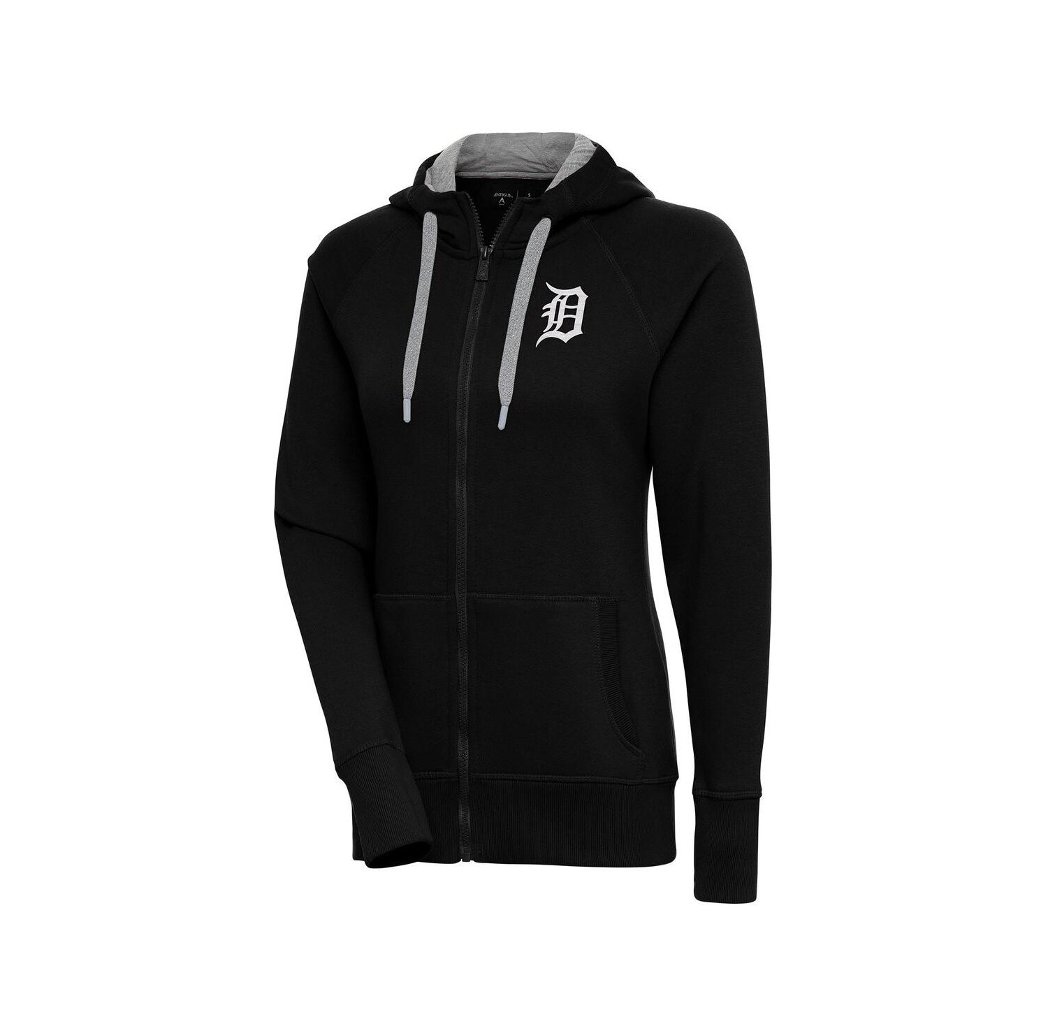 Women's Black Detroit Tigers Brushed Metallic Victory Full-Zip Hoodie