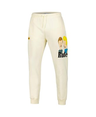Men's Cream Beavis and Butt-Head Rude Jogger Pants