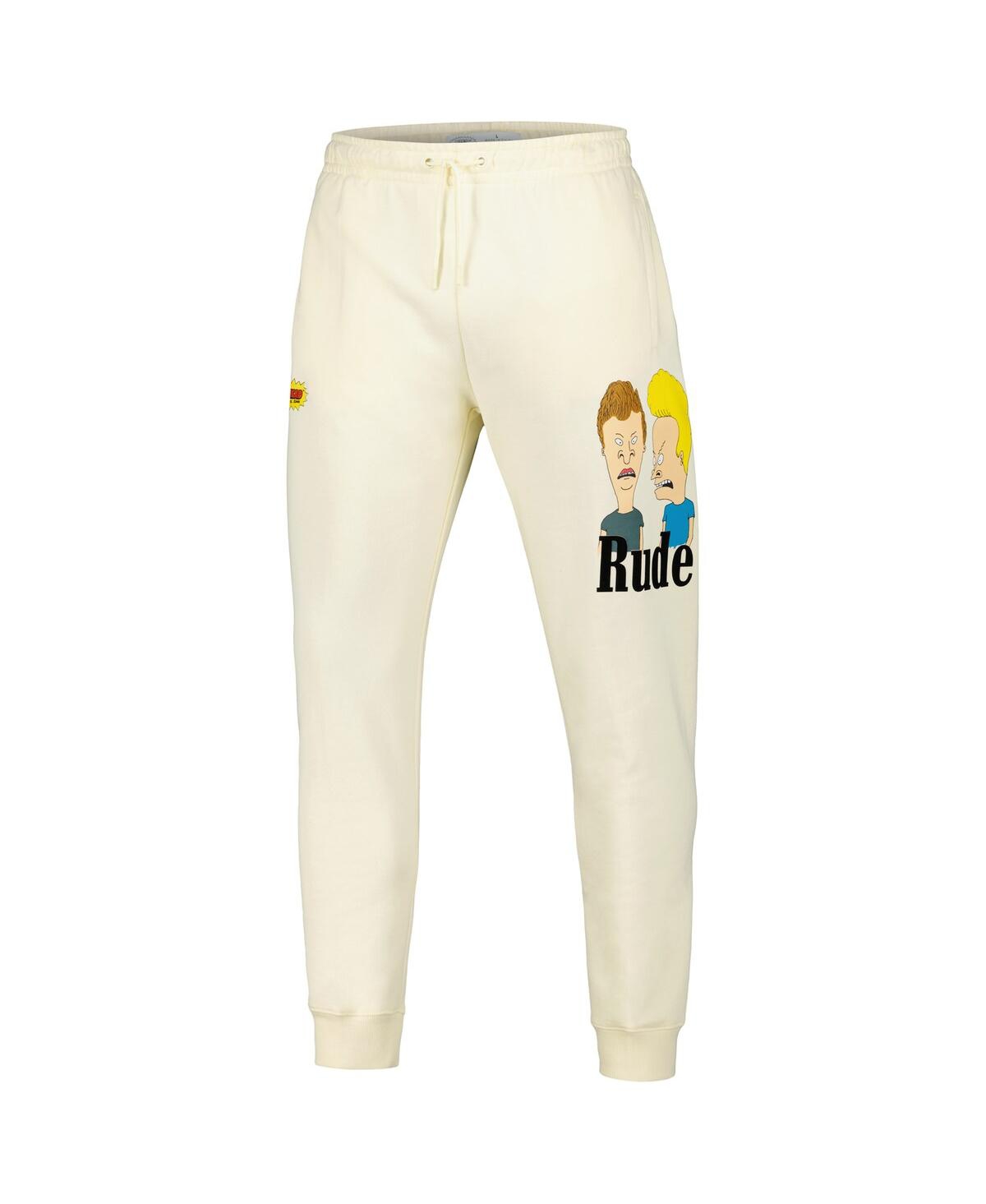 Freeze Max Men's Cream Beavis And Butt-head Rude Jogger Pants In White