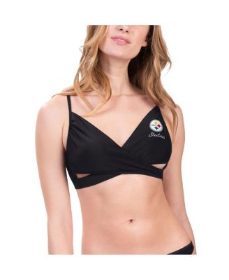 G-III 4Her by Carl Banks - Women's Black Pittsburgh Steelers Hall of Fame Bikini