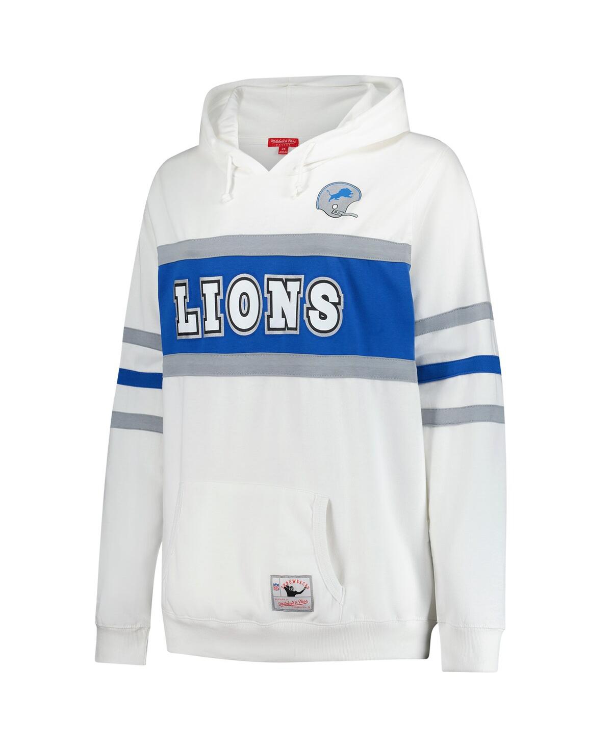 Mitchell & Ness Women's White Detroit Lions Plus Size Head Coach Throwback Pullover Hoodie In White