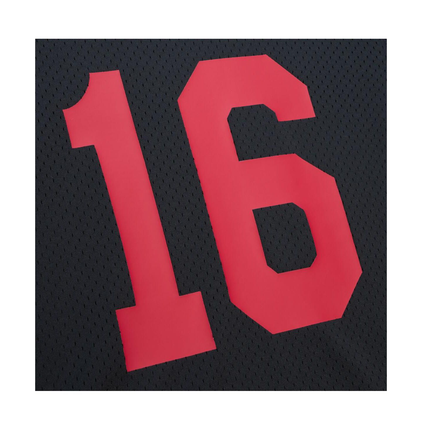 Мужская футболка Mitchell & Ness Joe Montana Black San Francisco 49ers Big & Tall Mesh Player Name & Number — фото 4