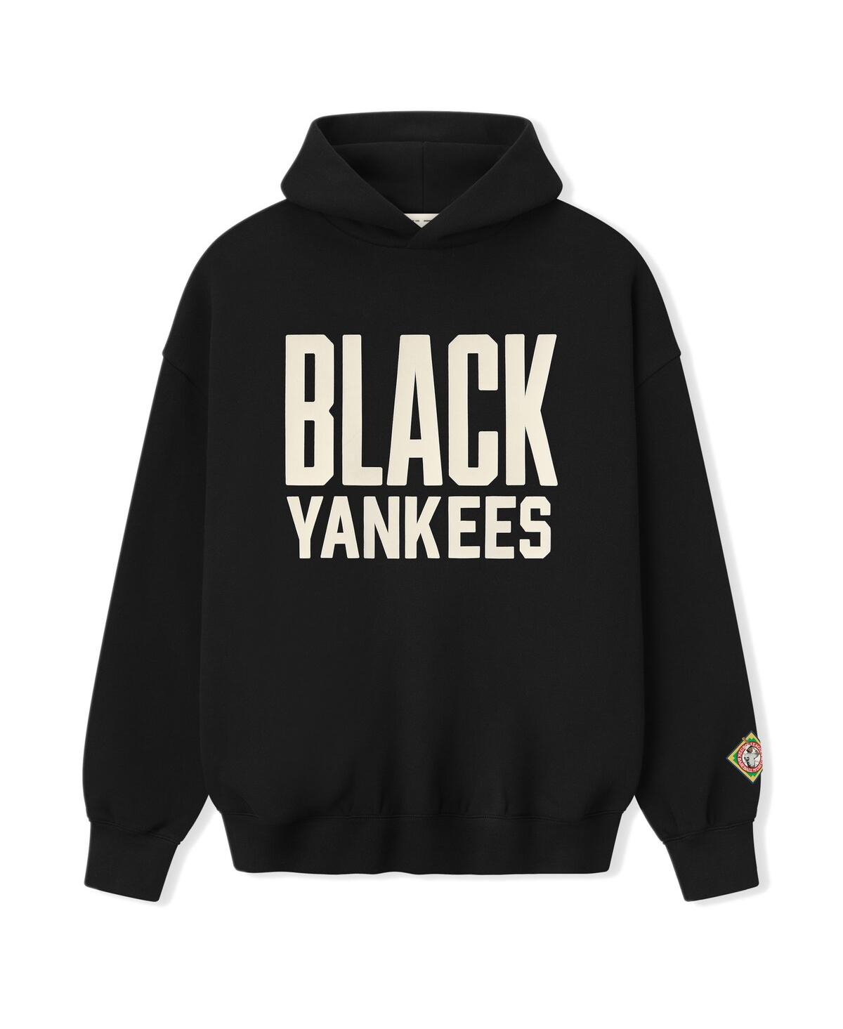 Fear Of God Men's Black Yankees Black Negro Leagues Baseball Museum Fleece Pullover Hoodie In Black