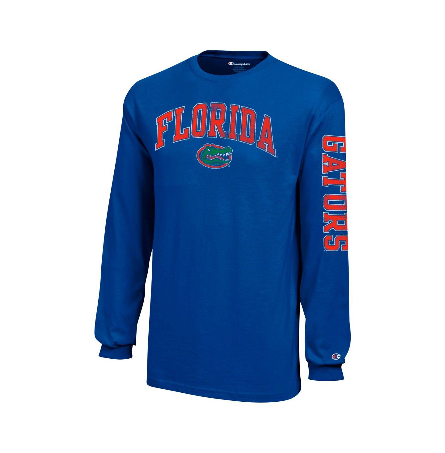 Детская футболка Champion Royal Florida Gators Distressed Arch Over Logo Long Sleeve — фото 2