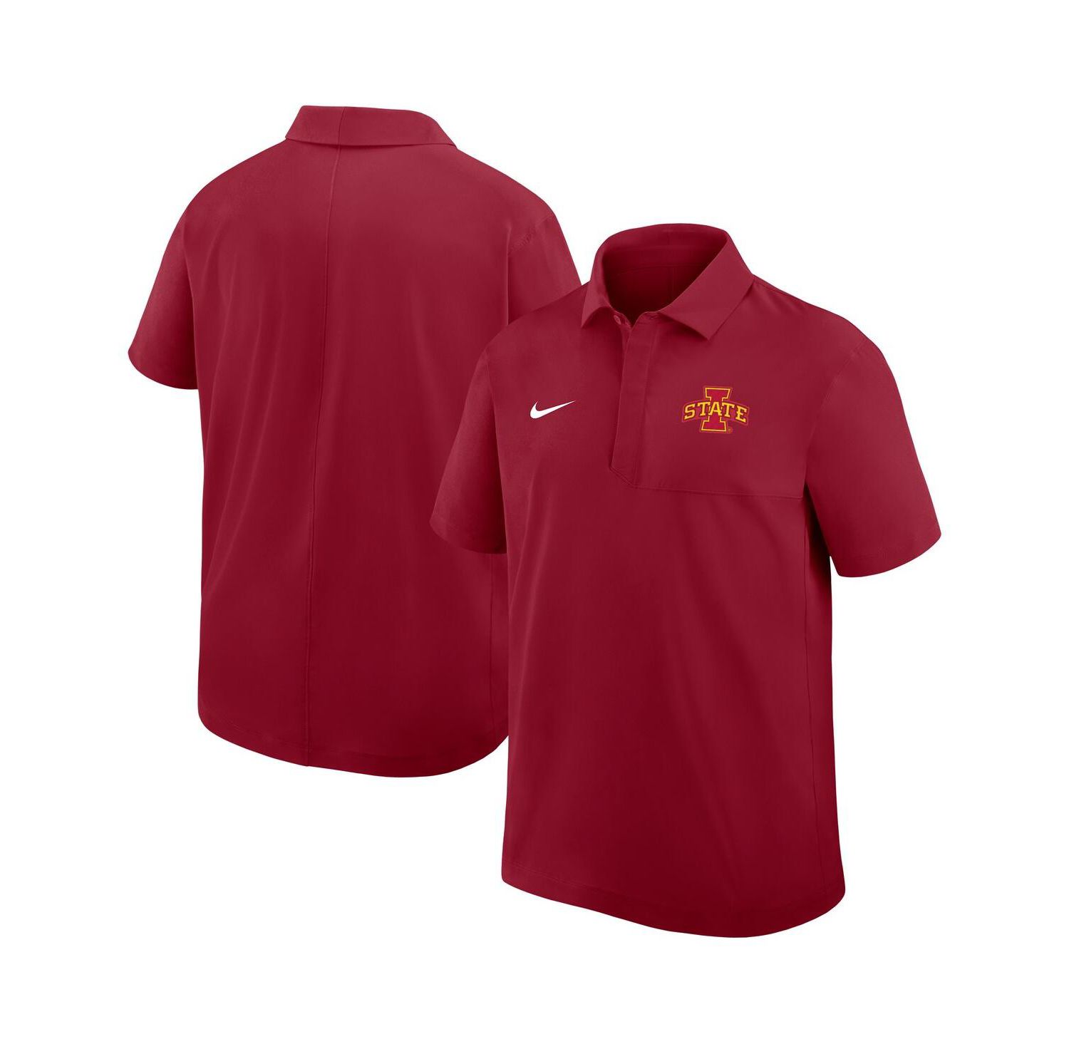 Men's Cardinal Iowa State Cyclones Woven Polo Shirt