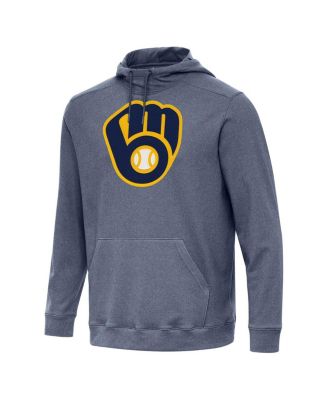 Men's Heather Navy Milwaukee Brewers Cloud Pullover Hoodie