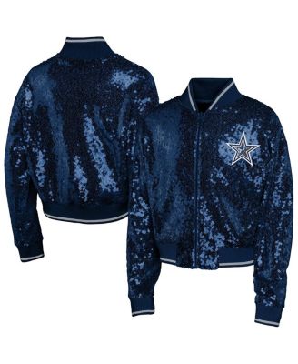 Outerstuff - Big Boys and Girls Navy Dallas Cowboys Glam Squad Sequin Jacket