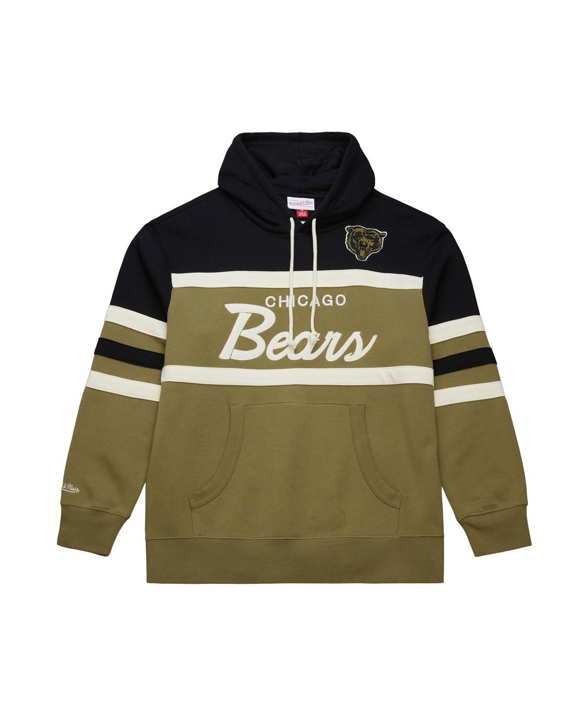 Mitchell & Ness Men's Olive Chicago Bears Vintage Logo Head Coach Hoodie In Green