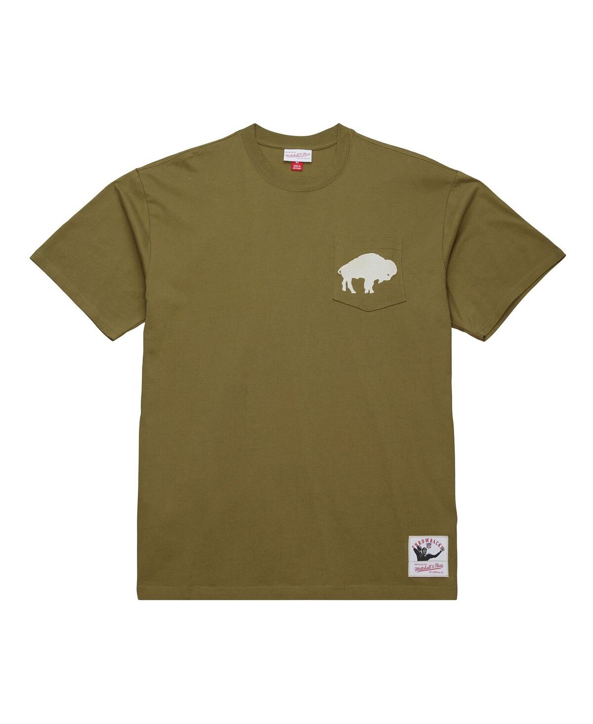 Mitchell & Ness Men's Olive Buffalo Bills Vintage Logo Premium T-shirt In Green