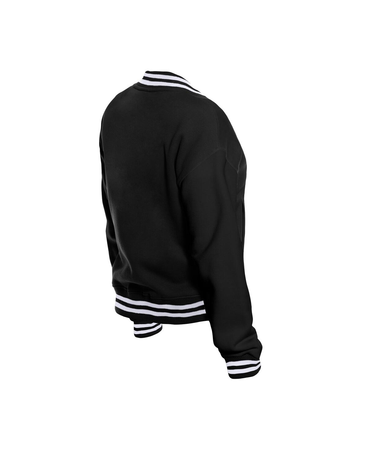 New Era Women's Black Pittsburgh Steelers Throwback Fleece Full-snap Jacket In Black