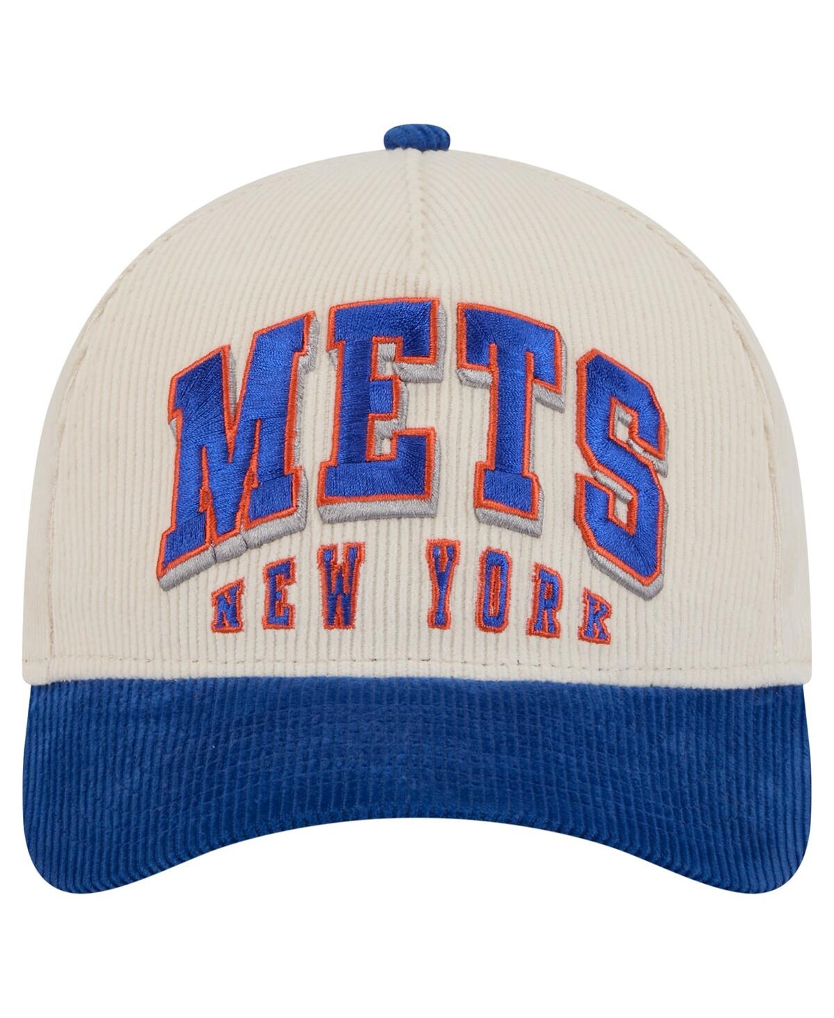New Era Men's Cream/royal New York Mets Sided Corduroy 9forty A-frame Adjustable Hat In Multi