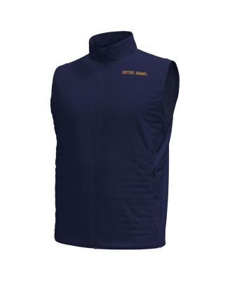 Men's Navy Notre Dame Fighting Irish Drive Pro Storm Full-Zip Sweater Vest