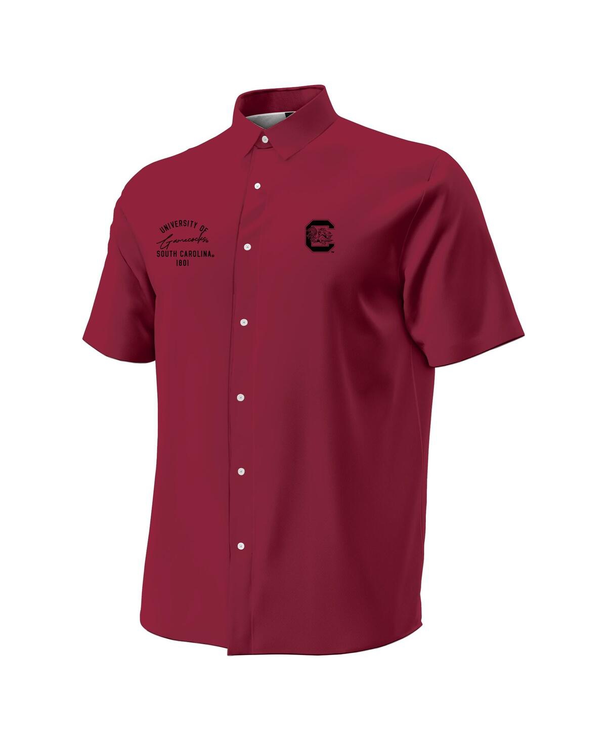 Under Armour Men's Garnet South Carolina Gamecocks Gameday Armourfuse Camp Button-up Shirt In Burgundy