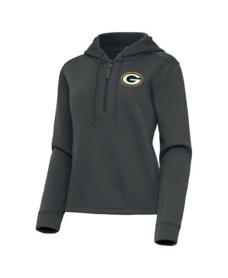 Women's Pewter Green Bay Packers Contemporary Quarter-Zip Hoodie
