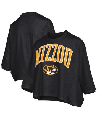 Pressbox - Women's Black Missouri Tigers Midi Arch Over Logo Oversized T-Shirt