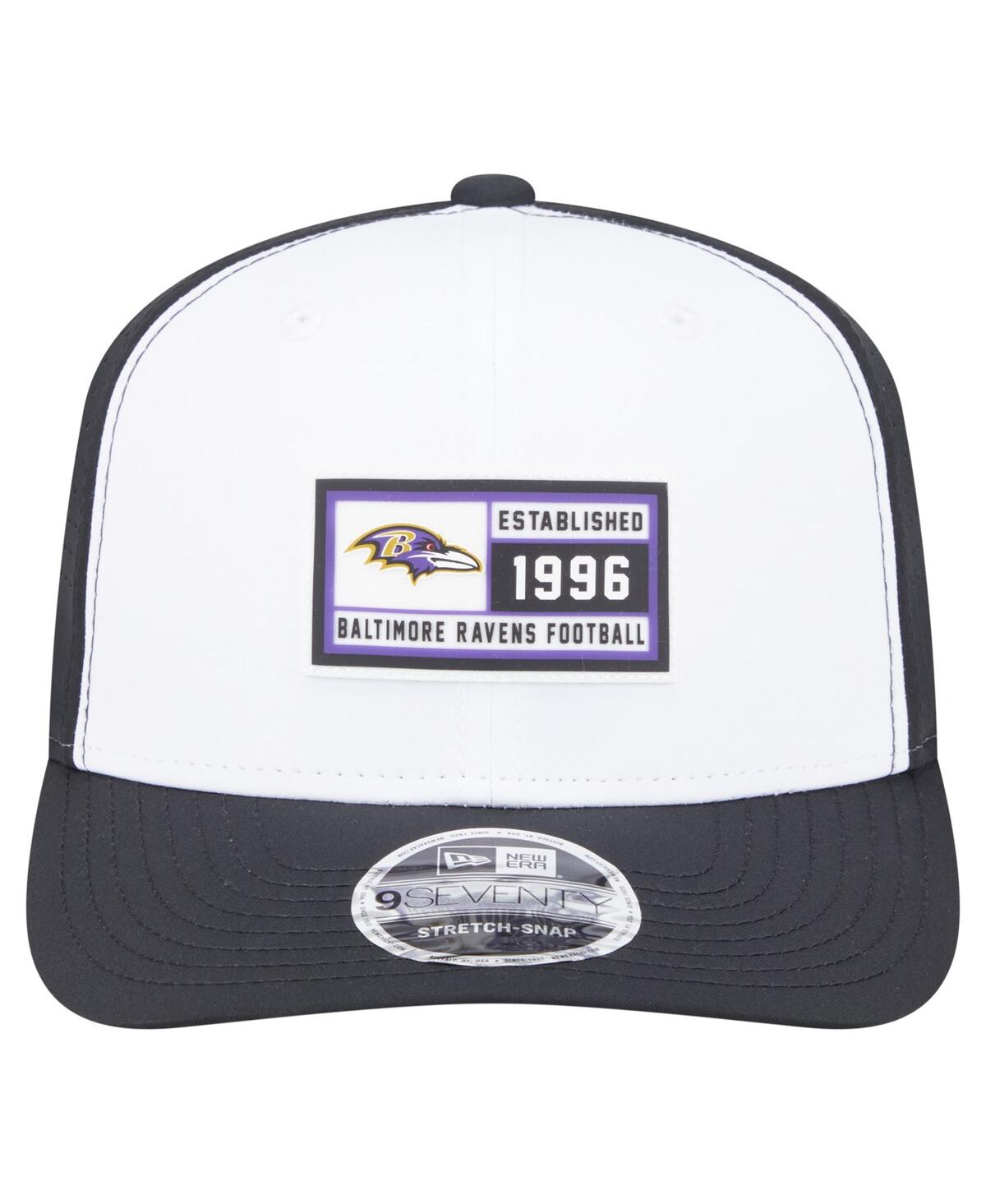 New Era Men's White/black Baltimore Ravens Established Patch 9seventy Adjustable Hat In Multi
