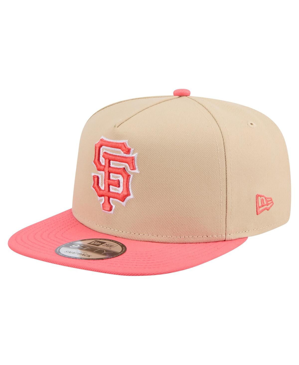 New Era Men's Light Beige/coral San Francisco Giants Color Pack A-frame 9fifty Snapback Hat In Multi