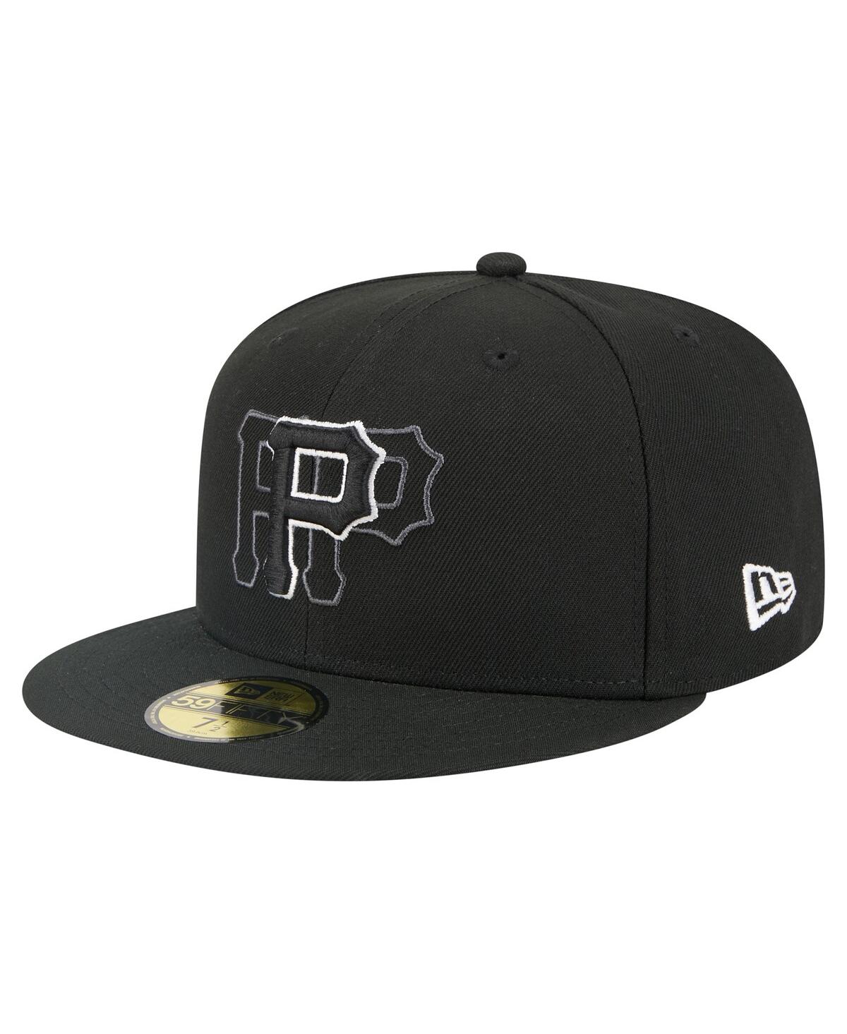 New Era Men's Black Pittsburgh Pirates Tri-hit 59fifty Fitted Hat In Black