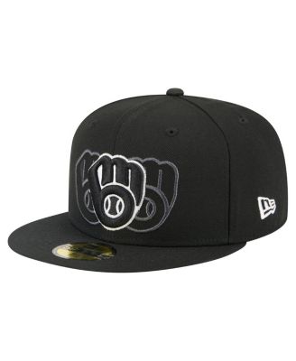 New Era - Men's Black Milwaukee Brewers Tri-Hit 59FIFTY Fitted Hat