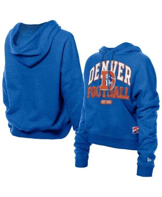 New Era - Women's Royal Denver Broncos Throwback Boxy Hoodie Sweatshirt