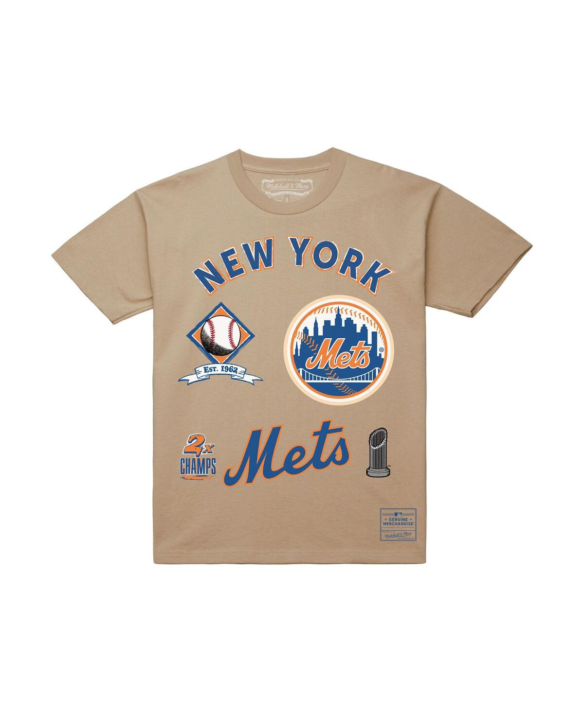 Mitchell & Ness Men'sâ Cream New York Mets Legacy Defined T-shirt In Neutral