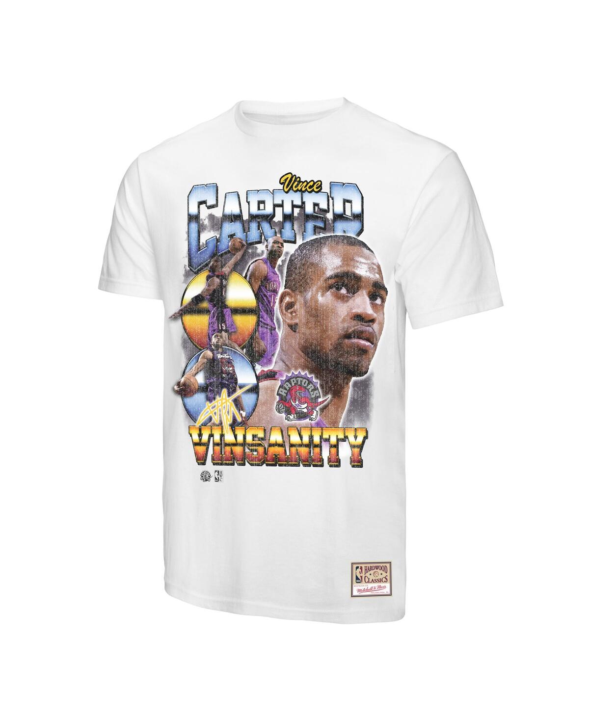 Mitchell & Ness Men's Vince Carter White Toronto Raptors Hardwood Classics Commemorative Player Collage T-shirt In White