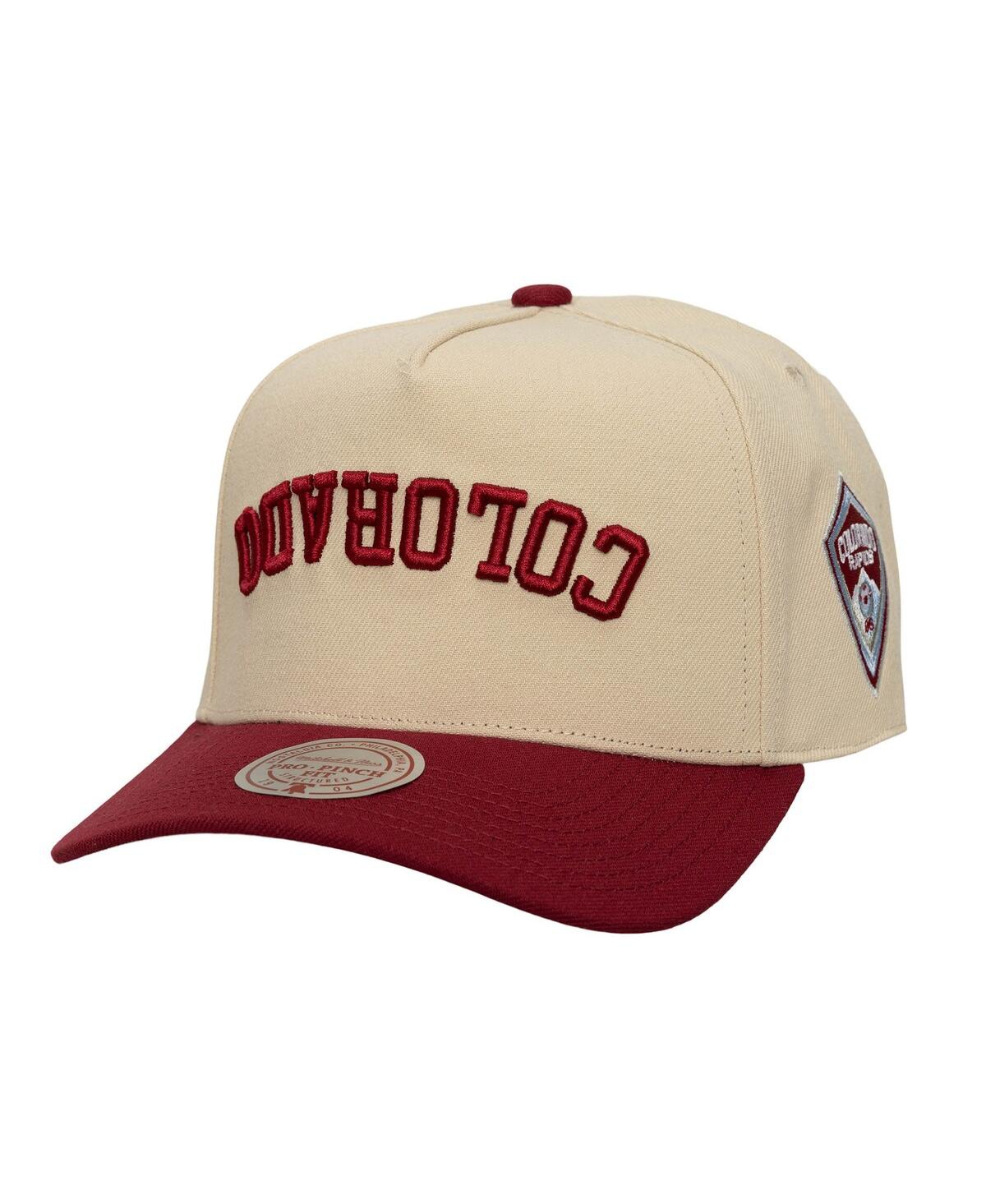 Mitchell & Ness Men's Cream/Burgundy Colorado Rapids Upside Down Pro Pinch Snapback Hat
