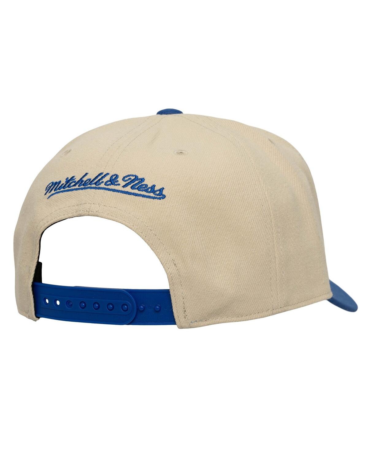 Mitchell & Ness Men's Cream/blue San Jose Earthquakes Upside Down Pro Pinch Snapback Hat In Neutral