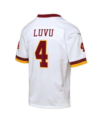 Big Boys and Girls Frankie Luvu White Washington Commanders Game Super Bowl Era Jersey