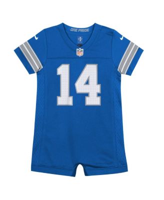 Baby Boys and Girls Amon-Ra St. Brown Blue Detroit Lions Game Romper Jersey