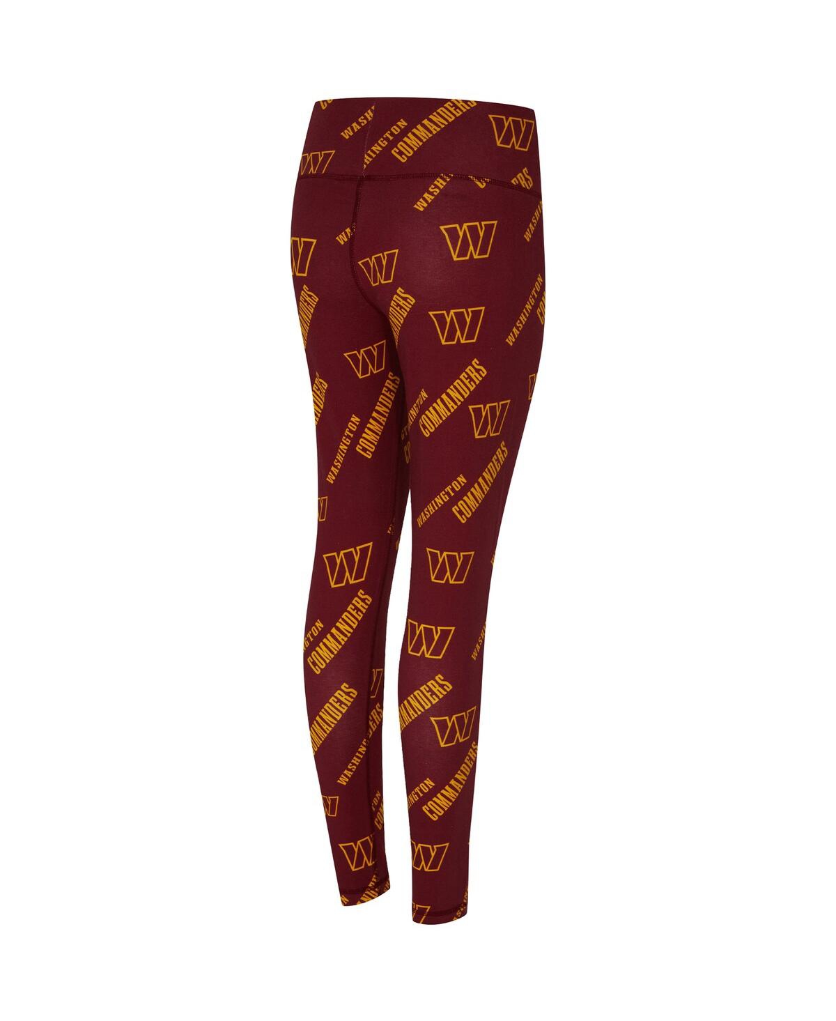 Concepts Sport Women's Burgundy Washington Commanders Mosaic Allover Print Leggings In Brown