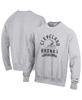 Champion - Men's Heather Gray Cleveland Browns Reverse Weave Fleece Pullover Sweatshirt