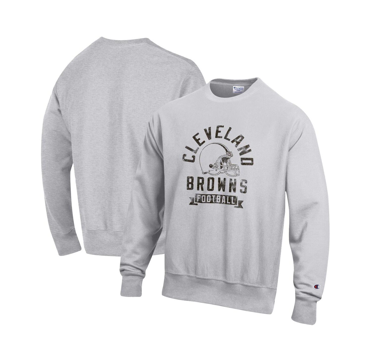 Men's Heather Gray Cleveland Browns Reverse Weave Fleece Pullover Sweatshirt