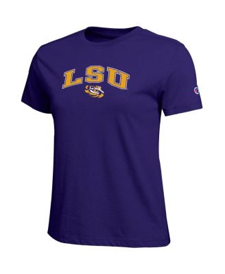 Women's Purple LSU Tigers Arched Over Logo T-Shirt