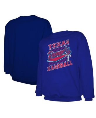 Stitches - Men's Royal Texas Rangers Lightweight Crew Sweatshirt