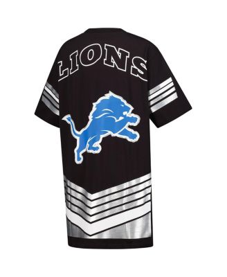 Women's Black Detroit Lions Perfect Score Vintage T-Shirt Dress