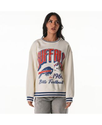 Women's Cream Buffalo Bills Oversized Vintage French Terry Sweatshirt
