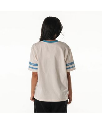 Women's Cream Detroit Lions Vintage Drop Shoulder Oversized Boyfriend T-Shirt