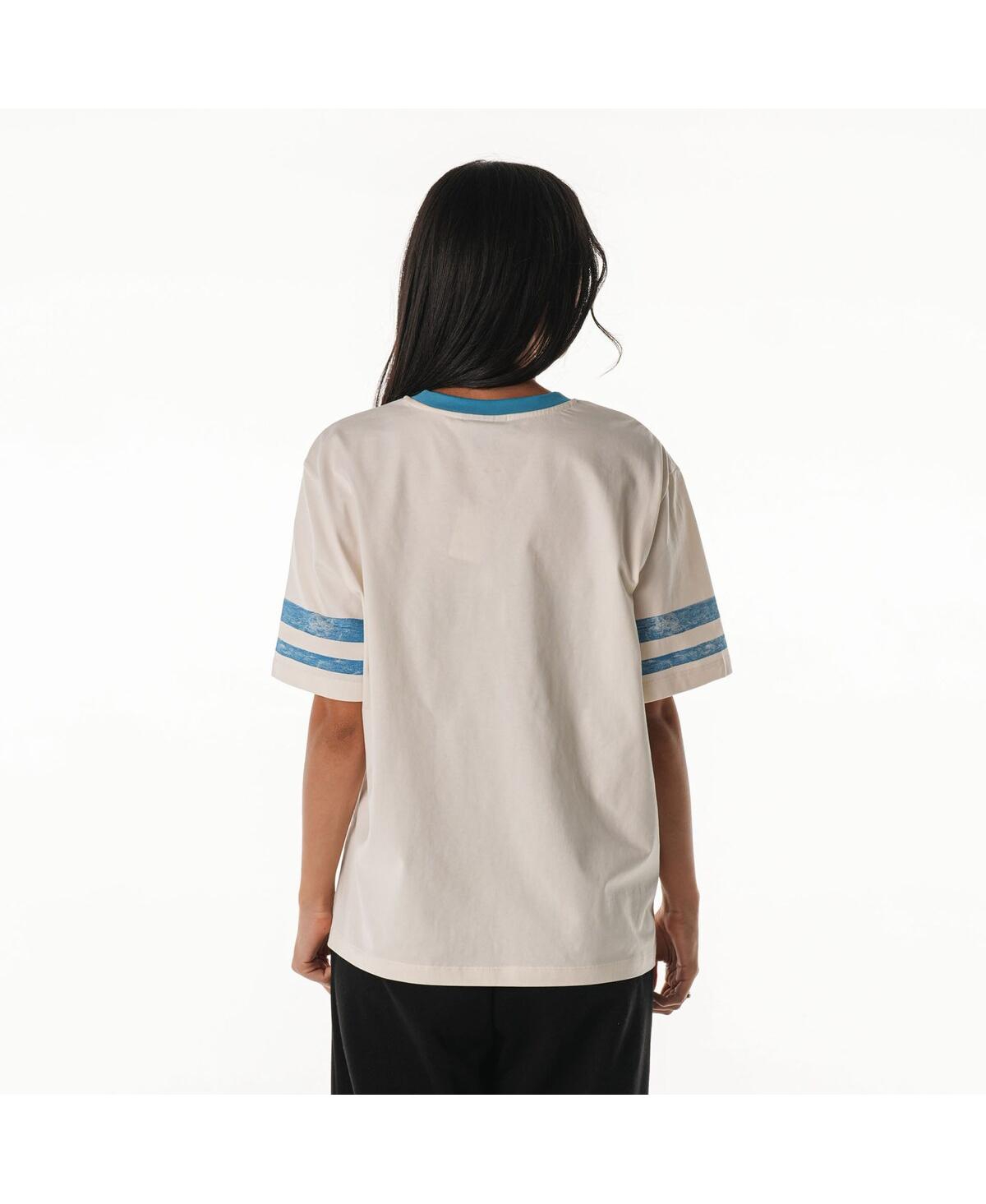 The Wild Collective Cream Detroit Lions Vintage Drop Shoulder Oversized Boyfriend T-shirt In Multi
