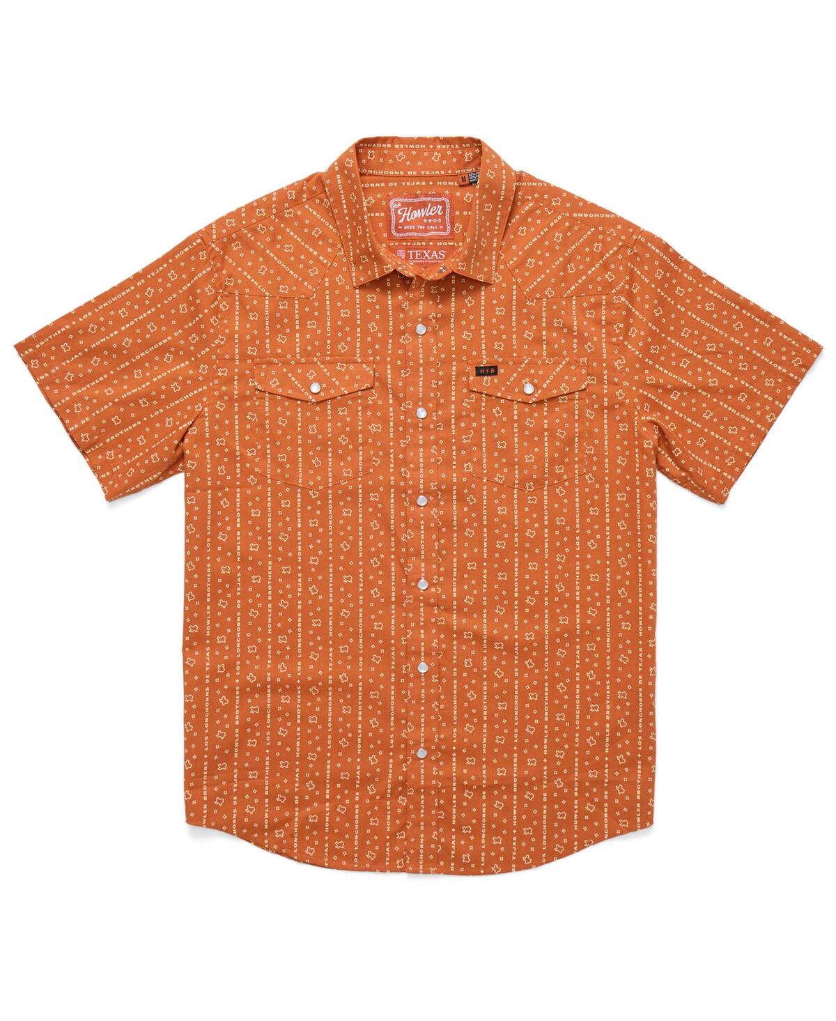 Howler Brothers Men's Texas Orange Longhorns x Print Full-Snap Shirt