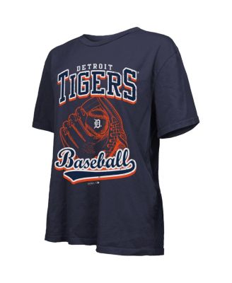 Women's Navy Detroit Tigers Oversized First Base T-Shirt