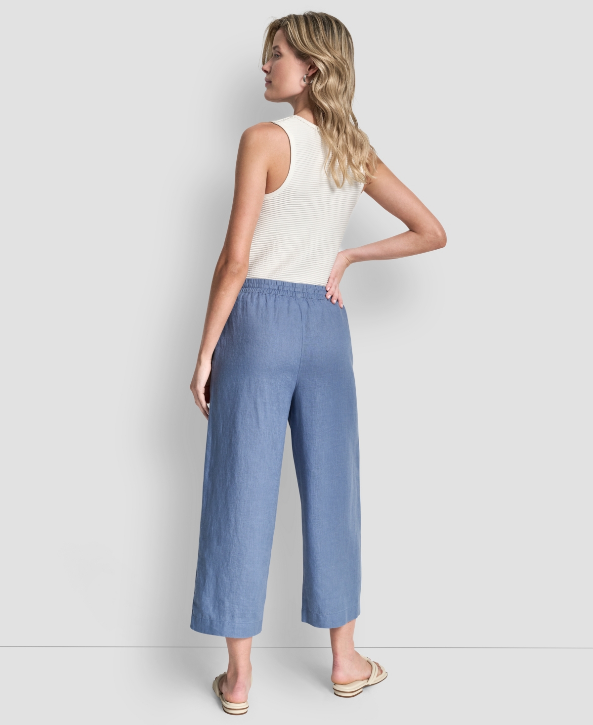 Dkny Women's Pull-on Wide-leg Pants In Blue