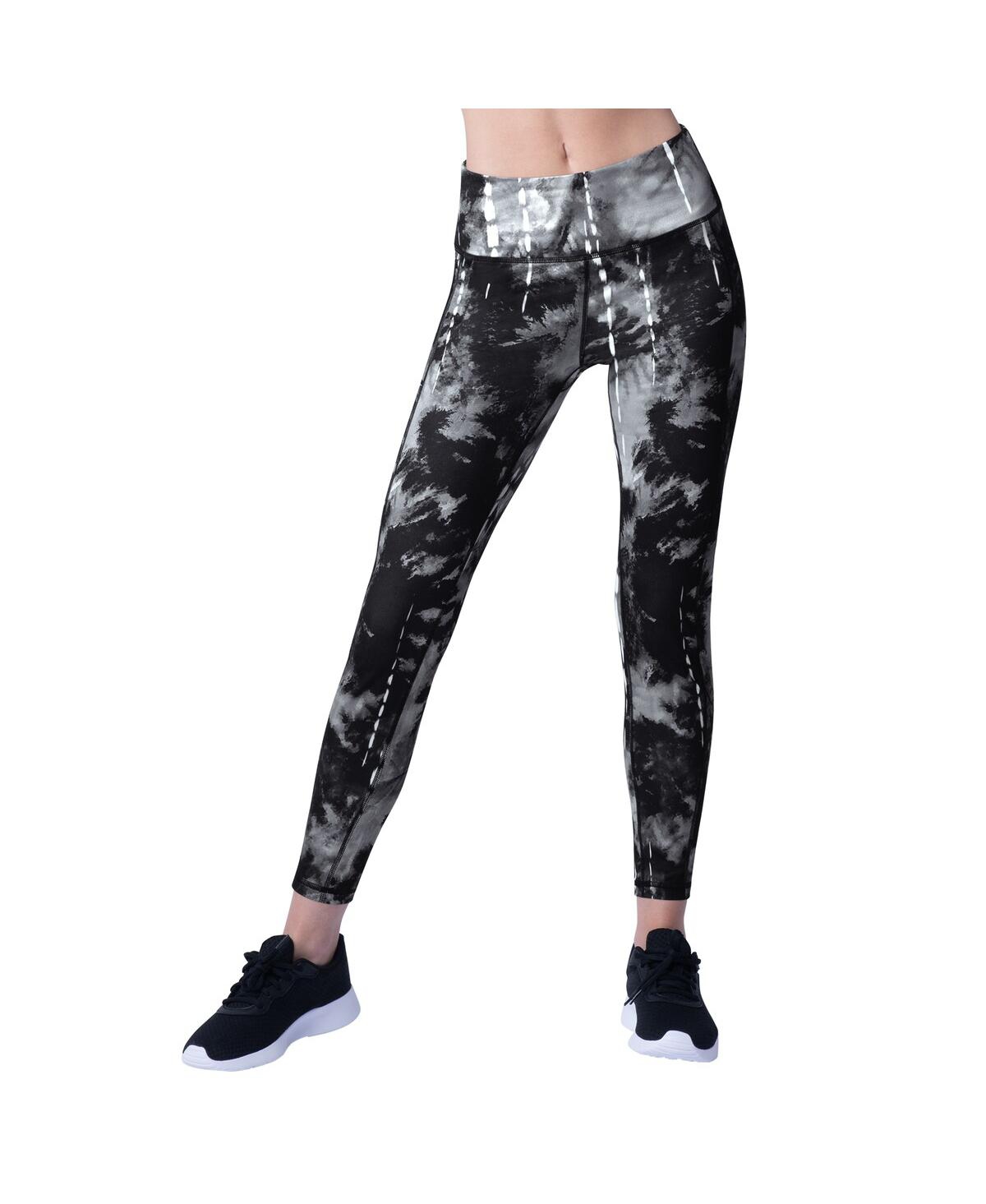 Msx By Michael Strahan Women's Black Pittsburgh Steelers Serena Tie-dye Leggings In Black